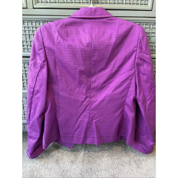 NWOT AKRIS PUNTO Magenta Purple Textured Cotton blazer, Sz 8, $1,125 B38 - Picture 8 of 10